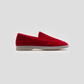 Vegan Velvet Loafer Red - side