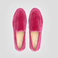 Vegan Velvet Loafer Pink - front