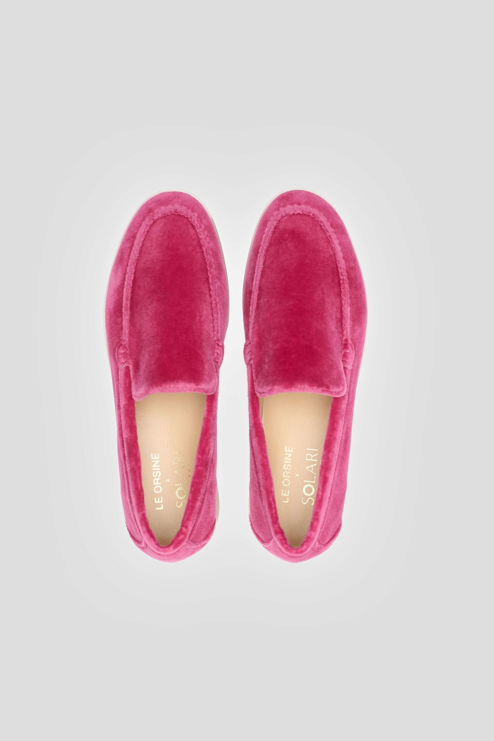 Vegan Velvet Loafer Pink - front