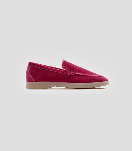 Vegan Velvet Loafer Pink - side