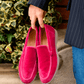 Vegan Velvet Loafer Pink - wear
