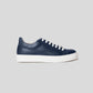 Blue vegan sneaker by Solari Milano, front view